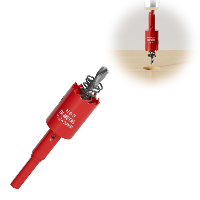 FIVELAKE 25/32" (20mm) Bi-Metal M42 High Speed Steel Hole Saw with Pilot Drill Bit, Smooth Cutting Edge for PVC, Drywall, Wood, Plastic, Gypsum Board, Rubber, Thin Metal - Image 1